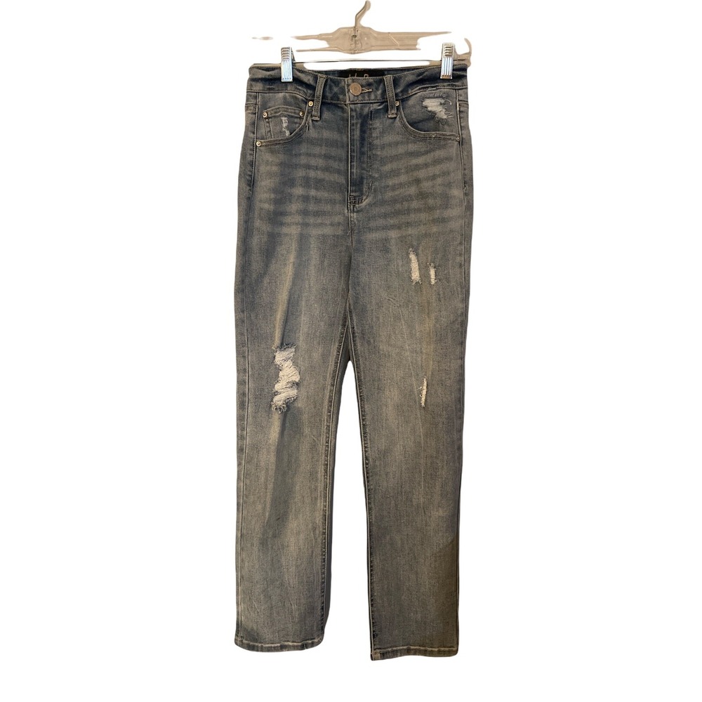 Womens Indigo Rein Skinny Crop Jeans Stretch Distressed Ripped Size 5